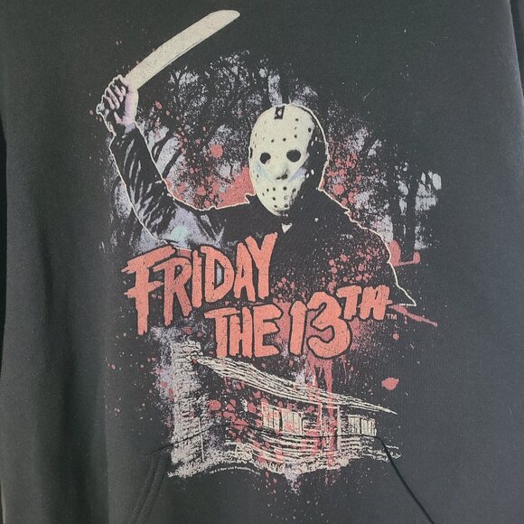 Friday The 13th Jason Officially Licensed Black 2XL Men's Hoodie Horror/Slasher - Picture 2 of 4